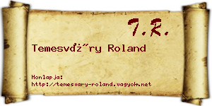 Temesváry Roland névjegykártya